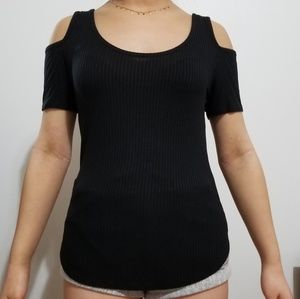 Charlotte Russe Black Off-The-Shoulder Top
